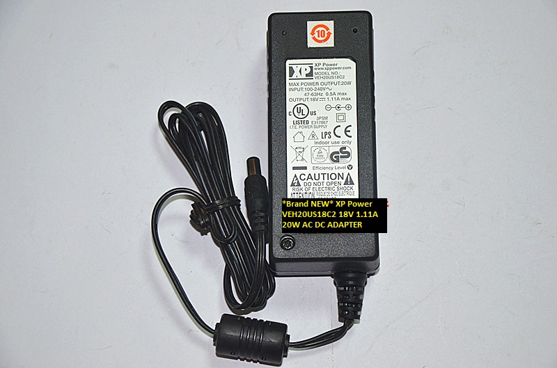 *Brand NEW* 5.5*2.5 18V 1.11A 20W XP Power VEH20US18C2 AC DC ADAPTER